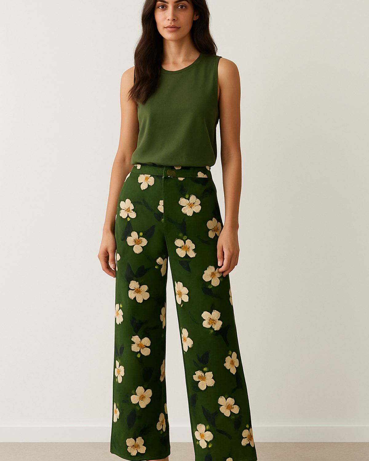 Pantalón largo floreado