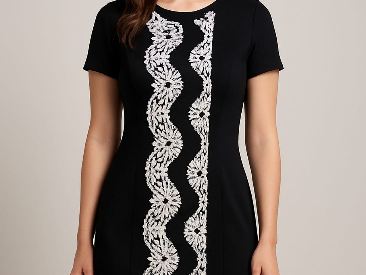 Vestido negro con blanco