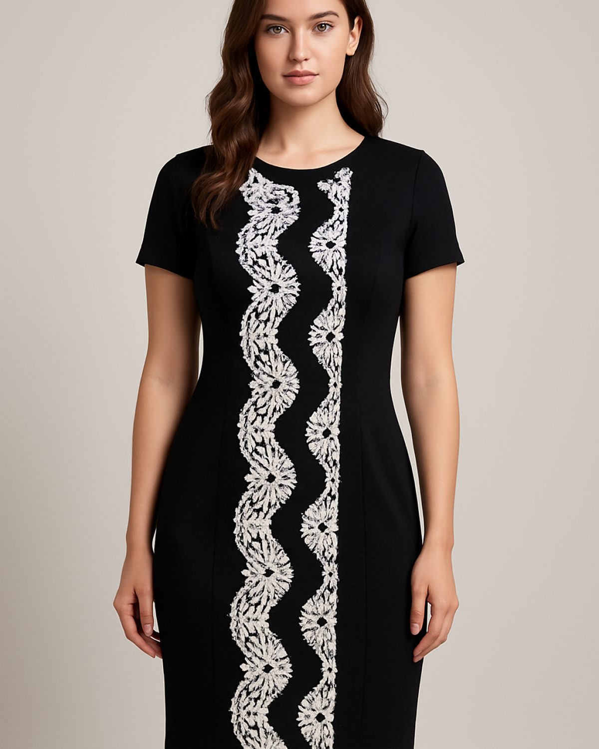 Vestido negro con blanco