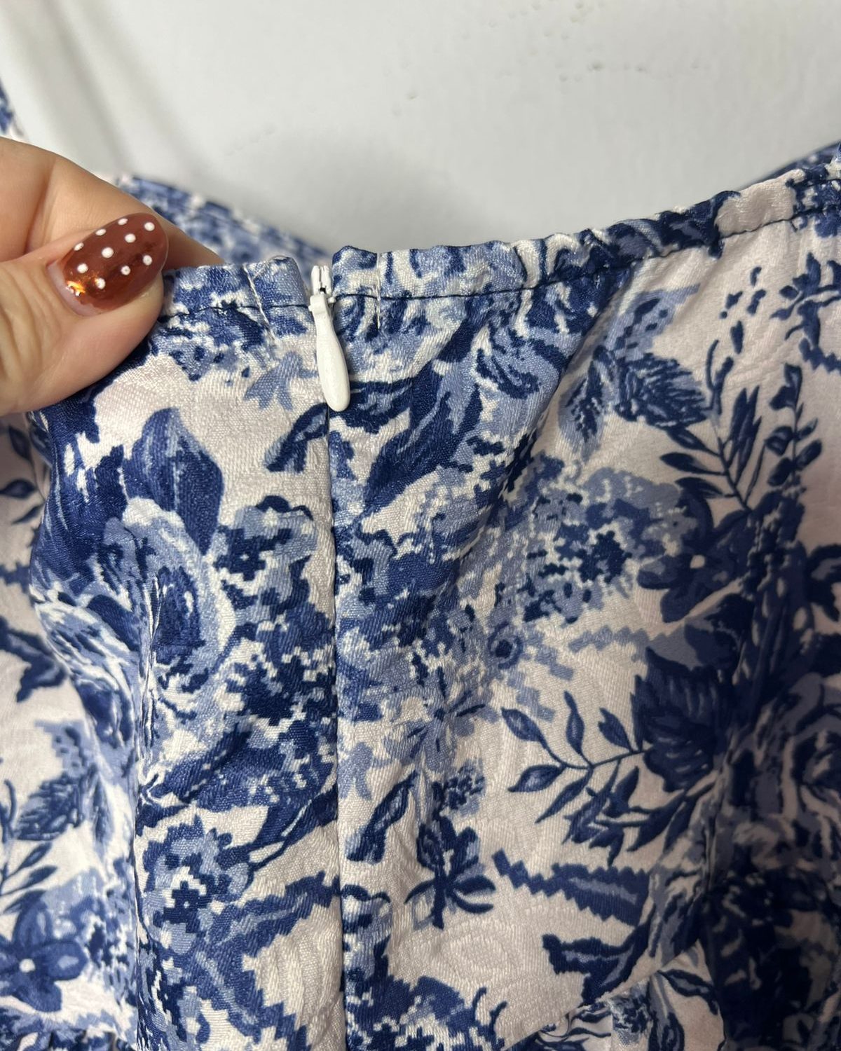 Vestido azul y blanco