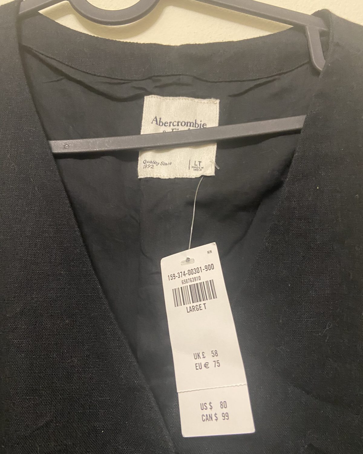 VESTIDO ABERCROMBIE - NEGRO SIZE L