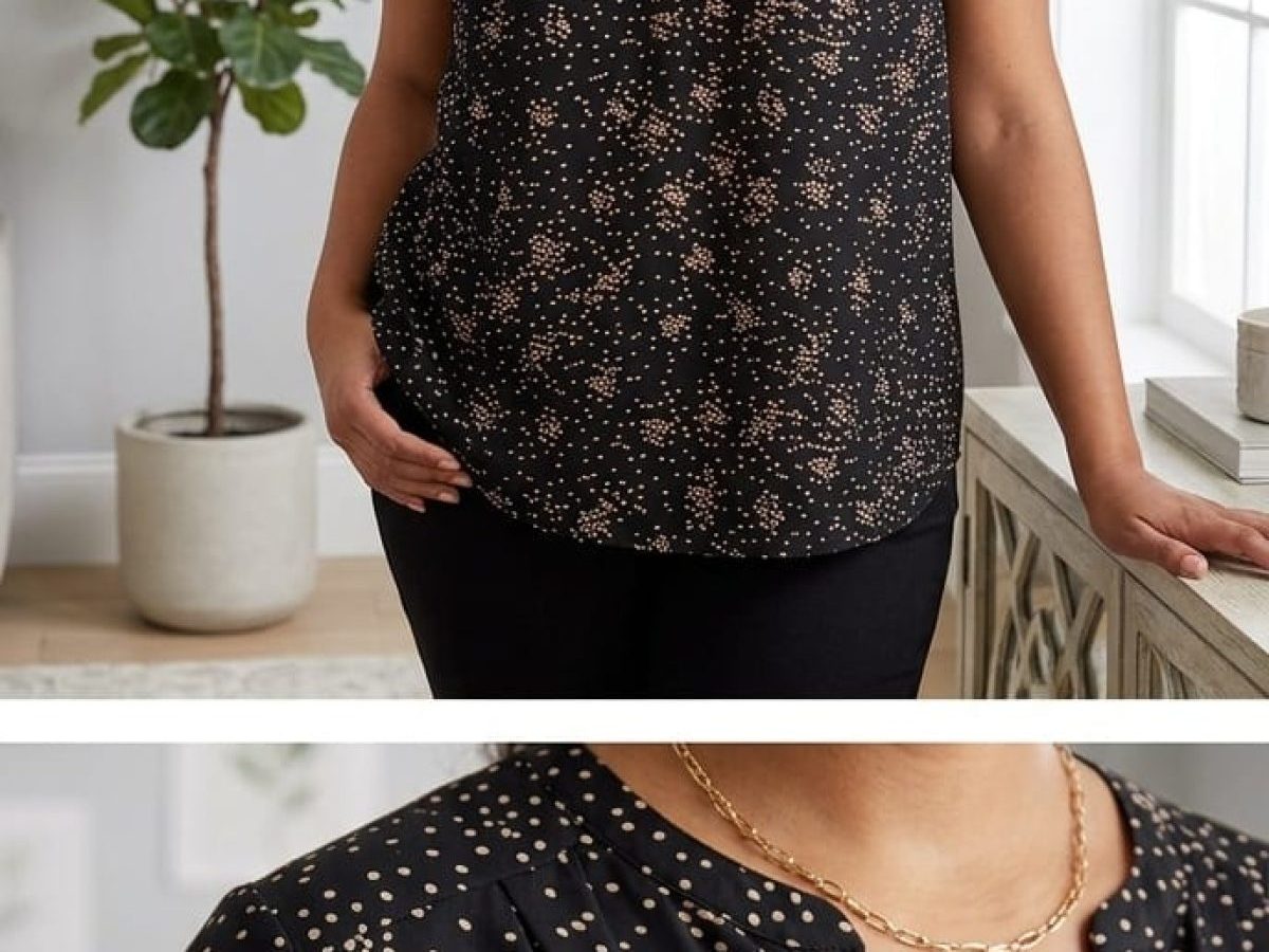 BLUSA NEGRA Y CIRCULOS ZAPOTE