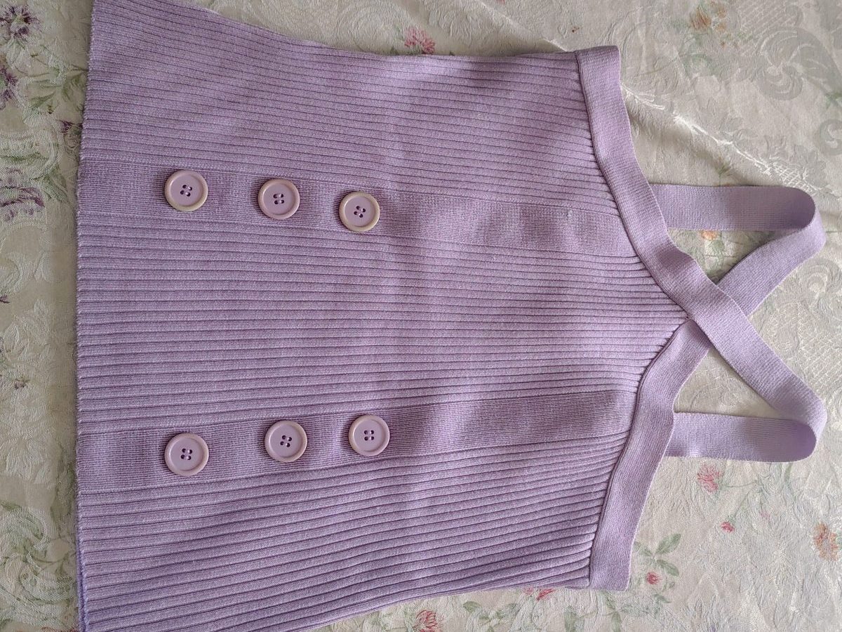 Blusa de tirantes de algodón morada