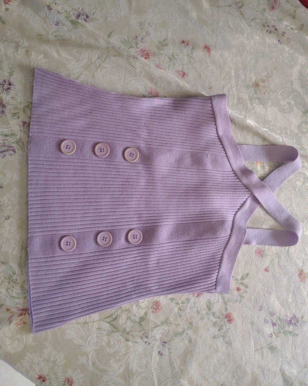 Blusa de tirantes de algodón morada