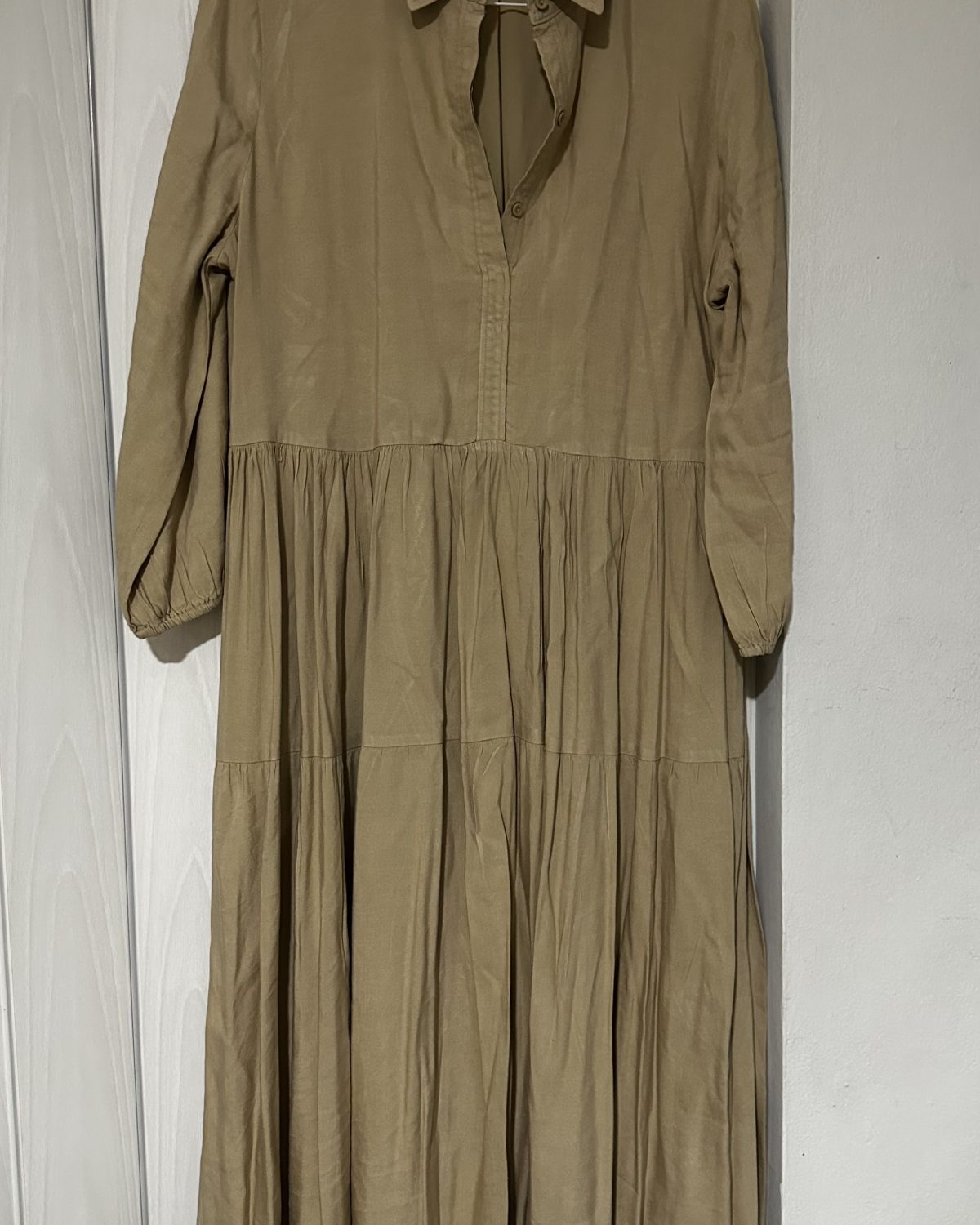 Vestido crema lino