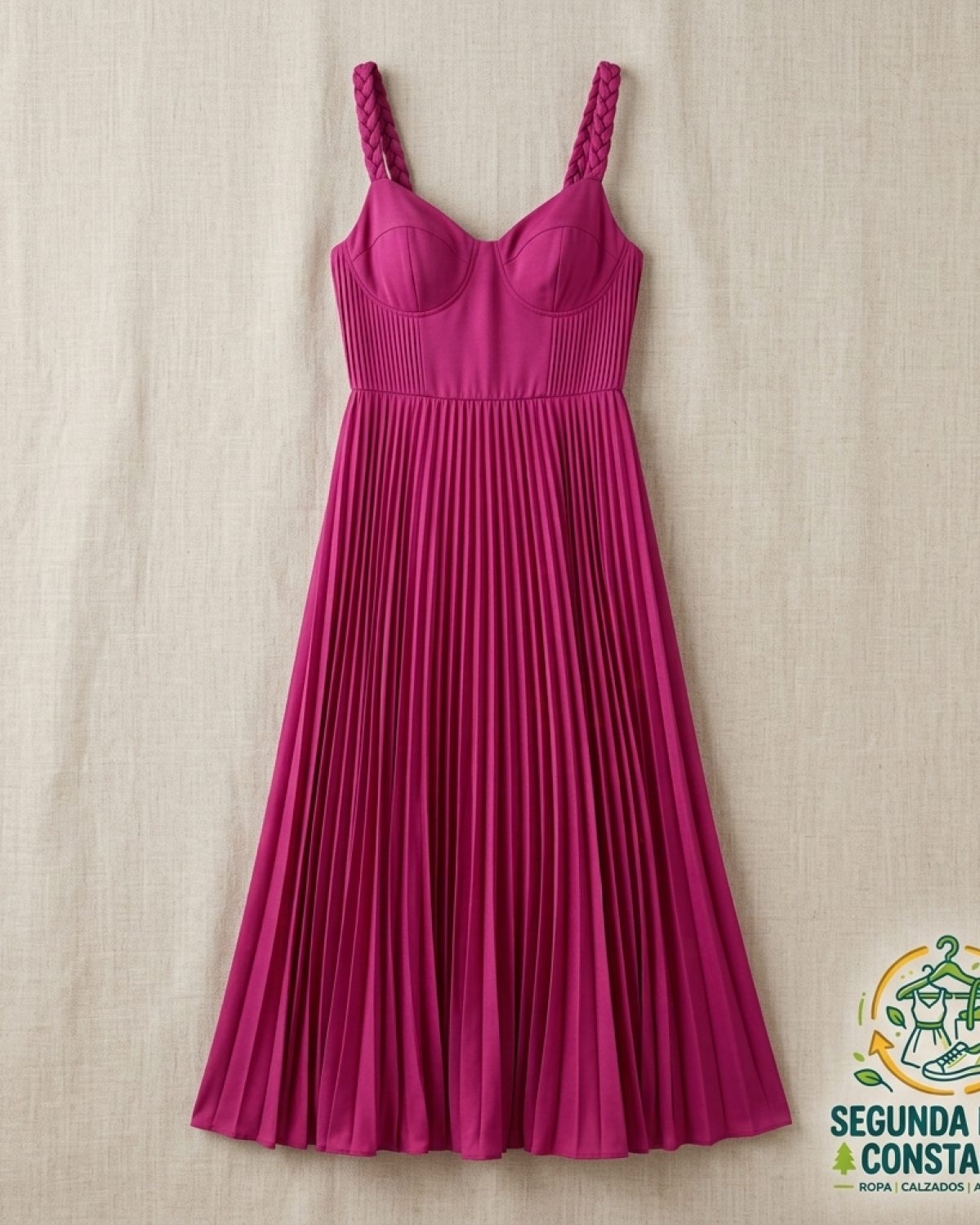 Vestido plizado.