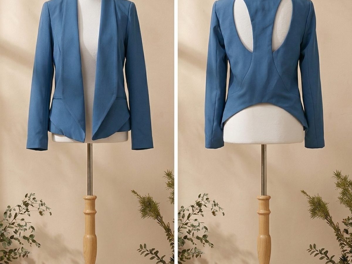 Chaqueta asimétrica con cutout en espalda