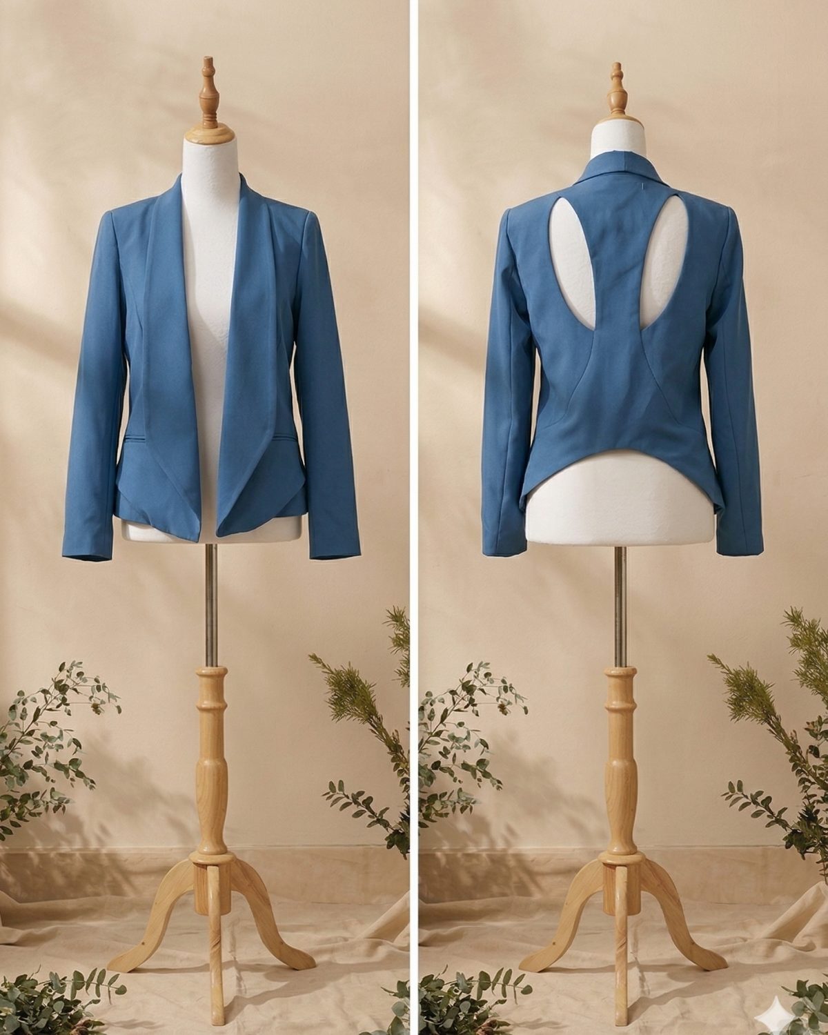 Chaqueta asimétrica con cutout en espalda