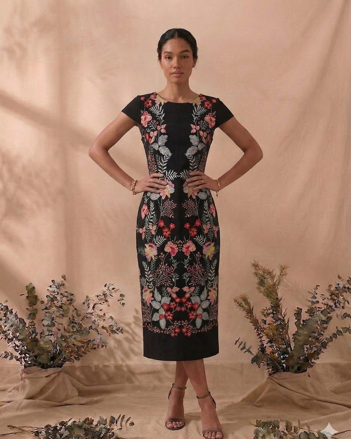Vestido con detalles bordados
