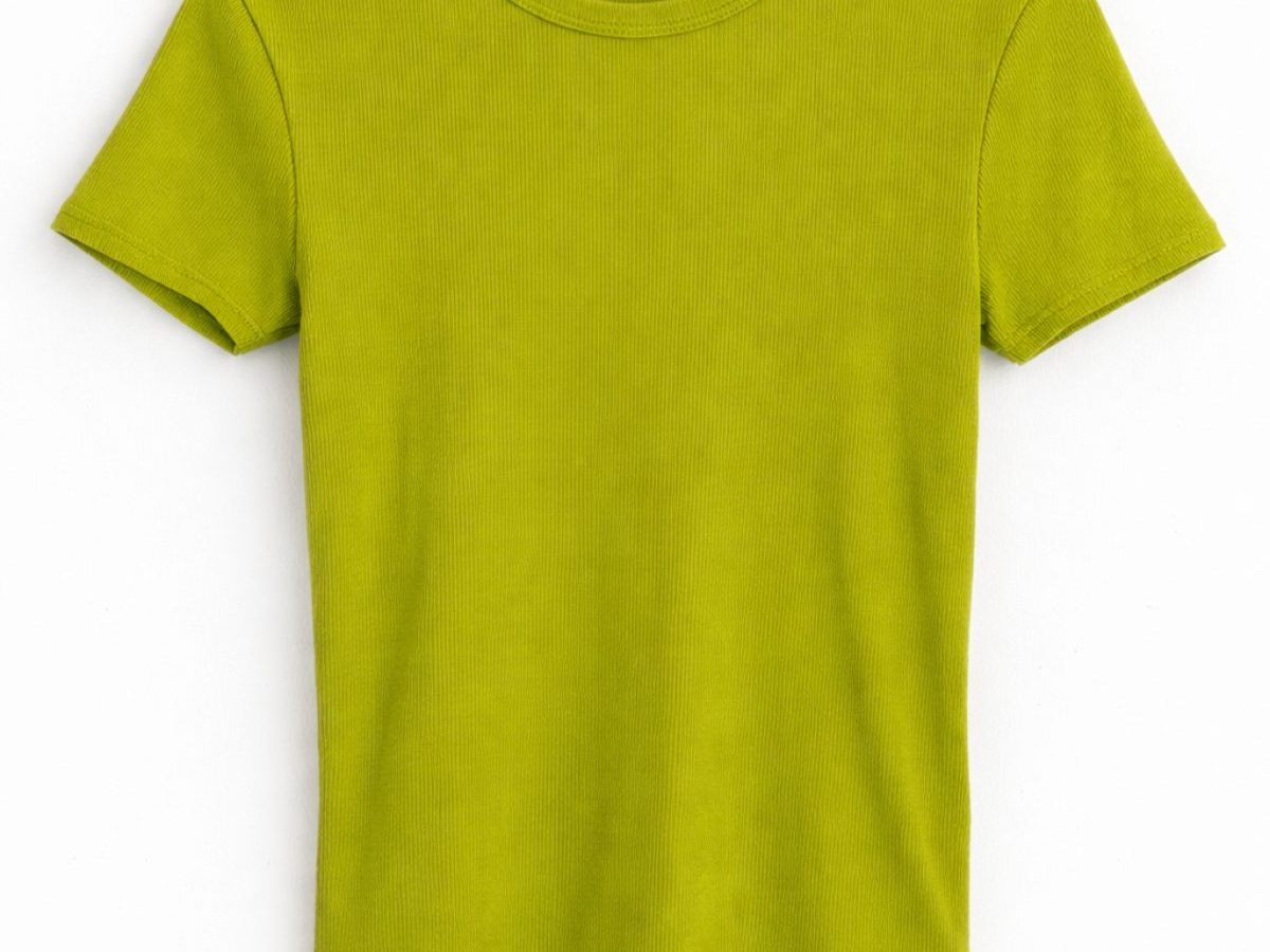 Camiseta básica verde lima de canalé