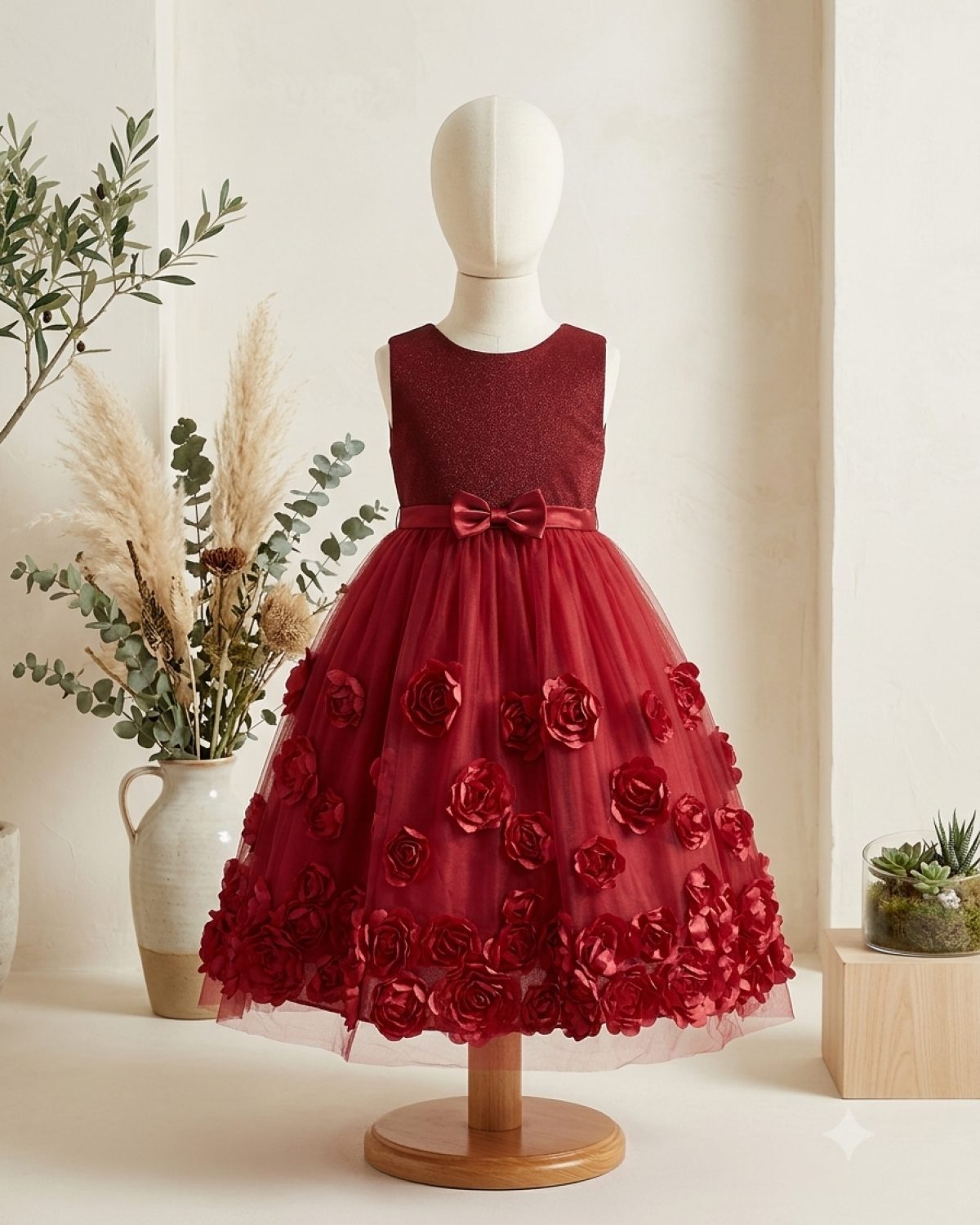 Vestido de niña rojo
