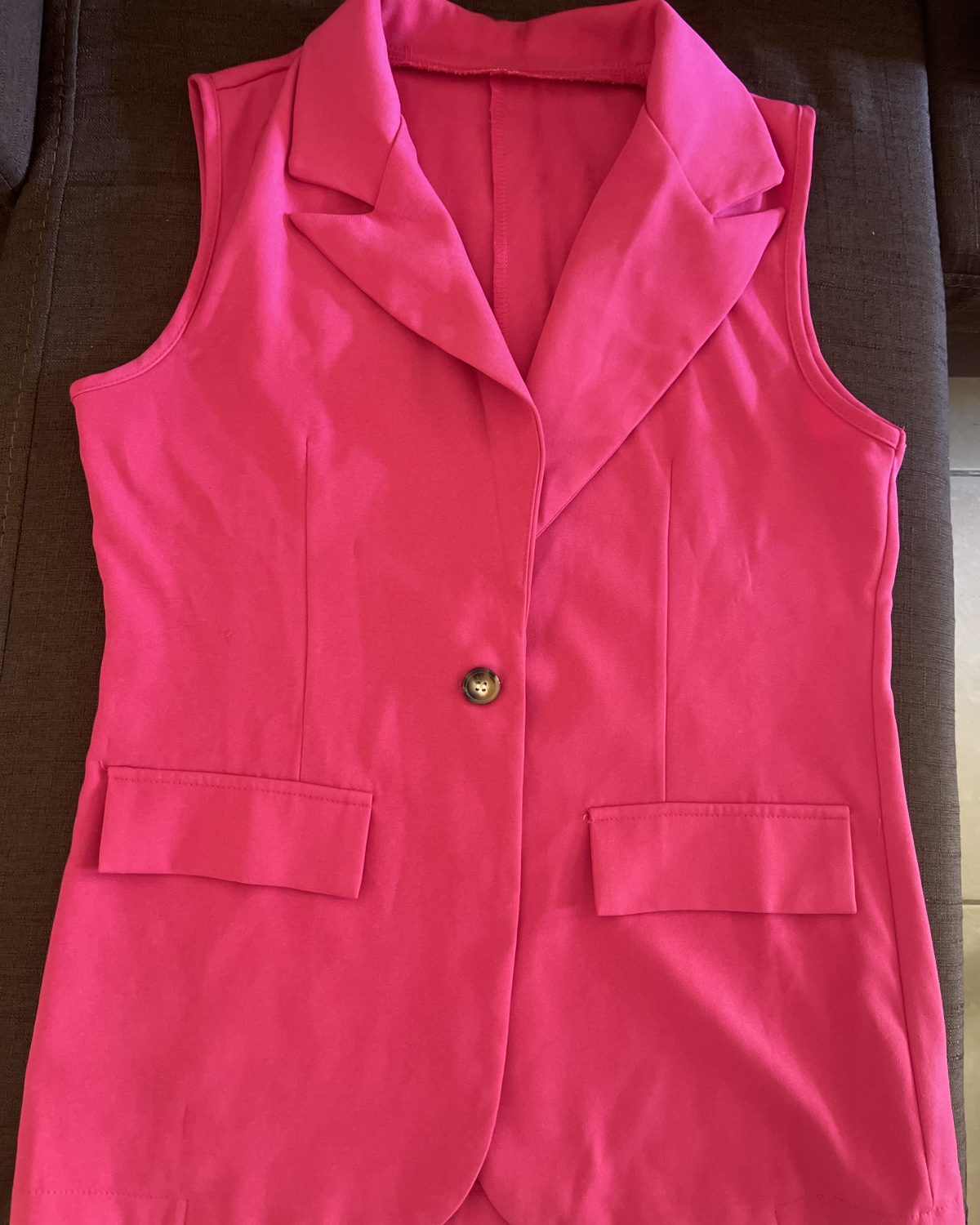 Chaqueta sin mangas rosa para mujer Rosado en talla M
