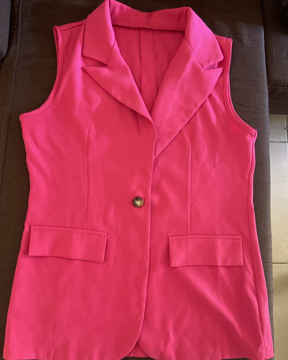Chaqueta sin mangas rosa para mujer Rosado en talla M