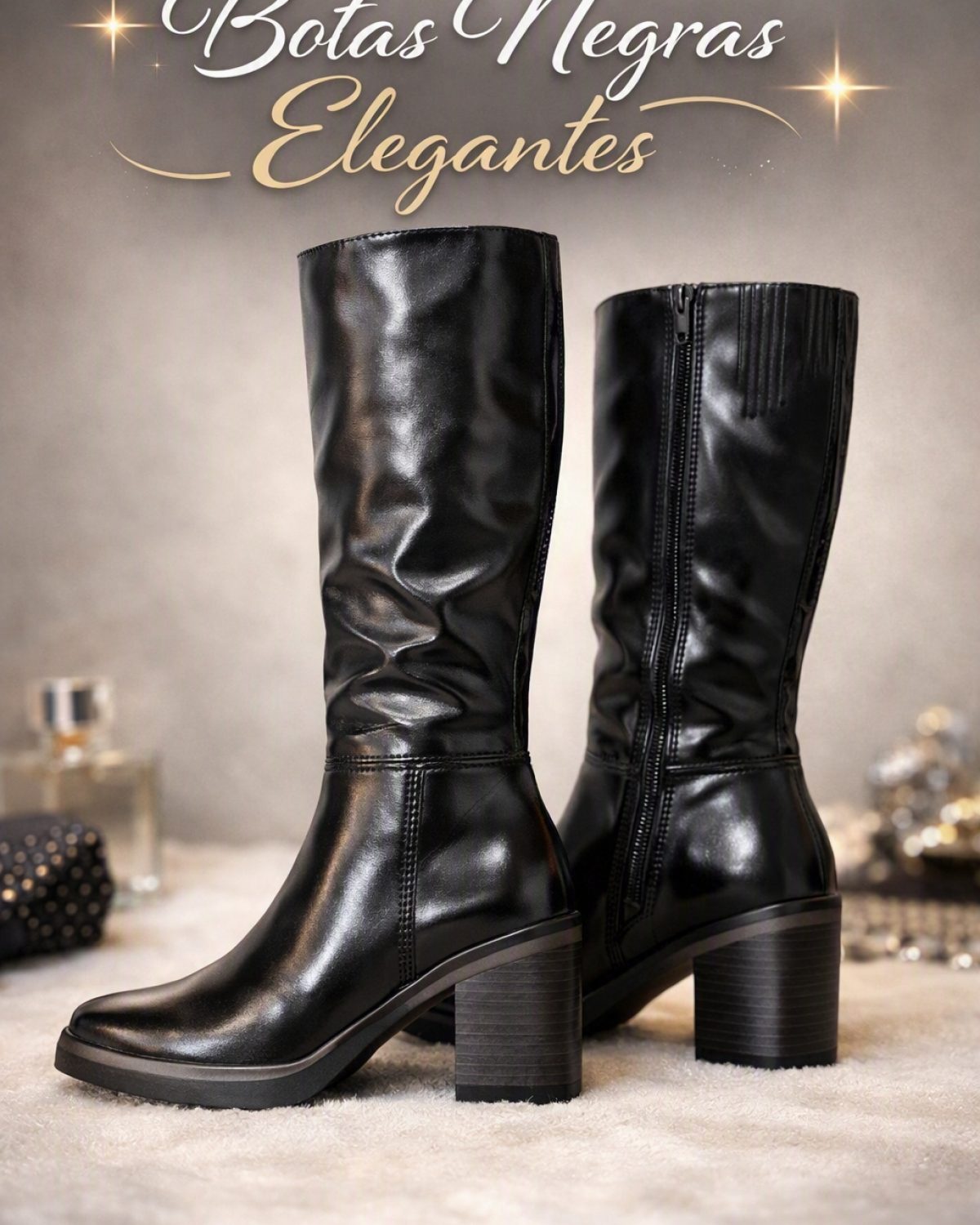 Botas negras elegantes para mujer Negro en talla 8
