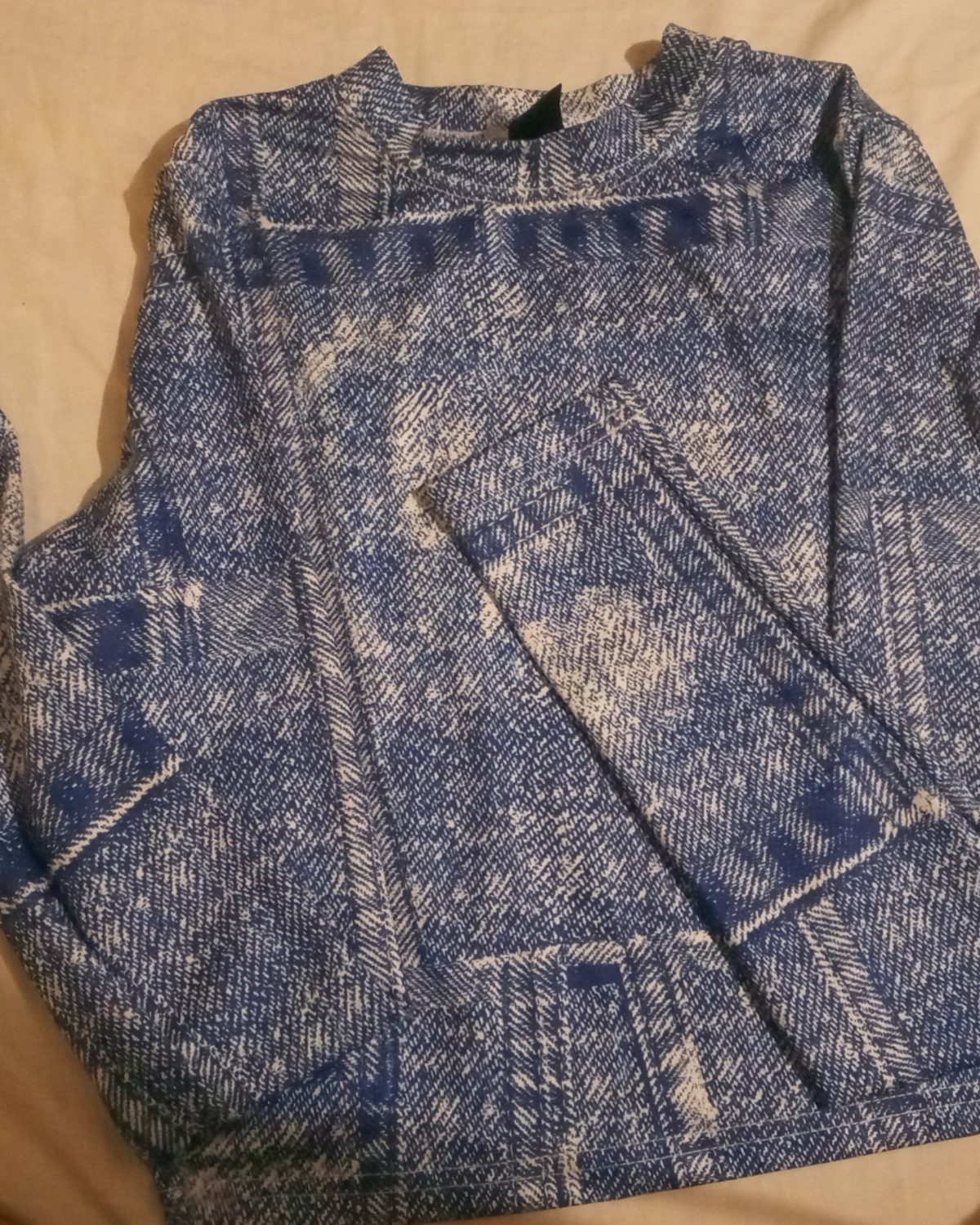 Blusa azul de mujer con diseño texturizado de Shein