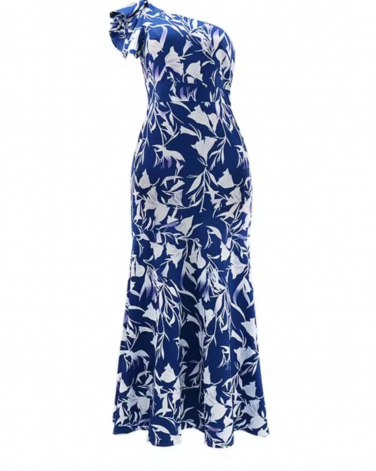 Vestido en azul y blanco