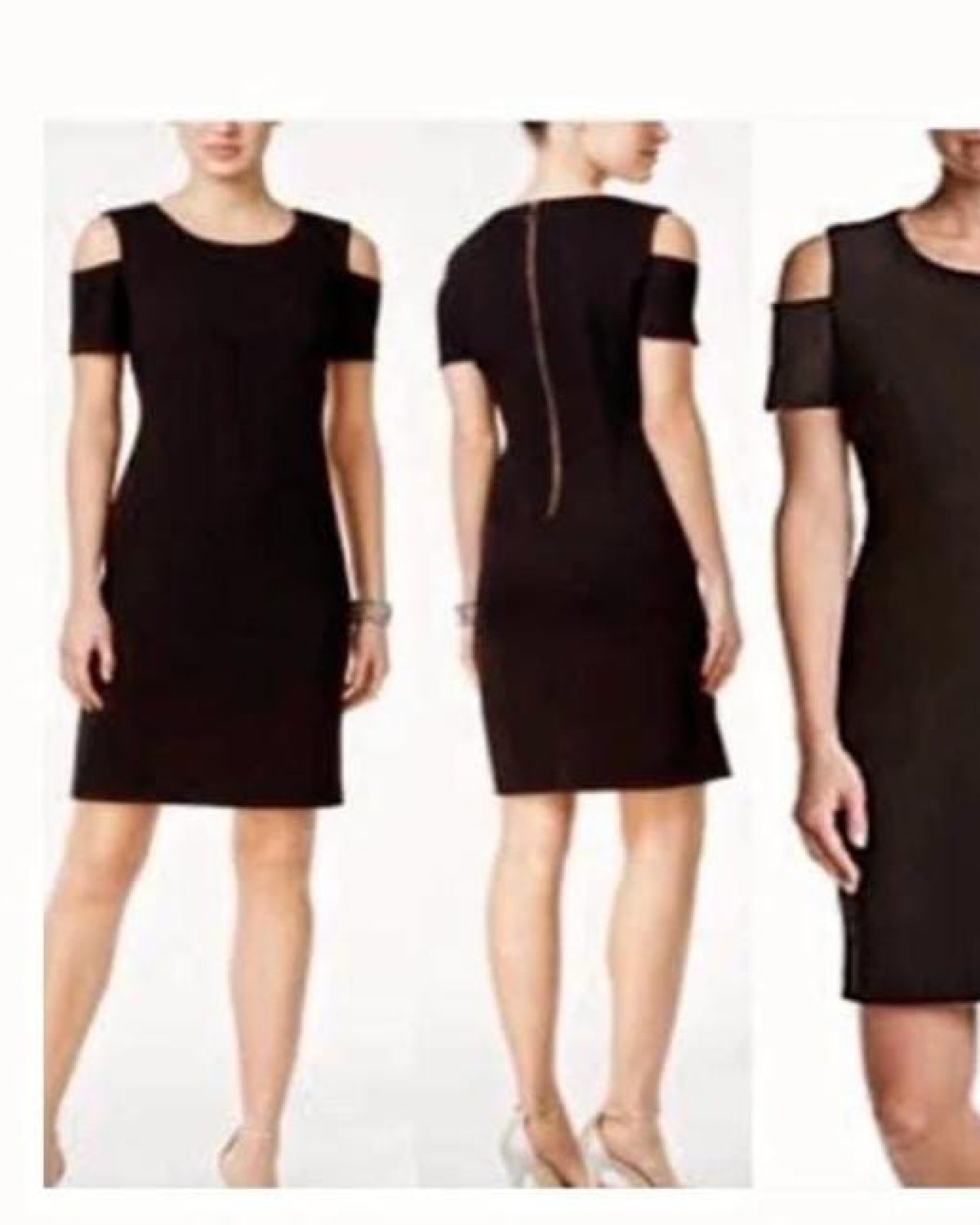 Vestido negro de rayón con hombros descubiertos para mujer