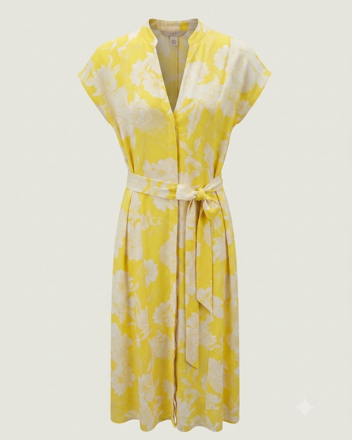 Vestido amarillo con estampado floral para mujer