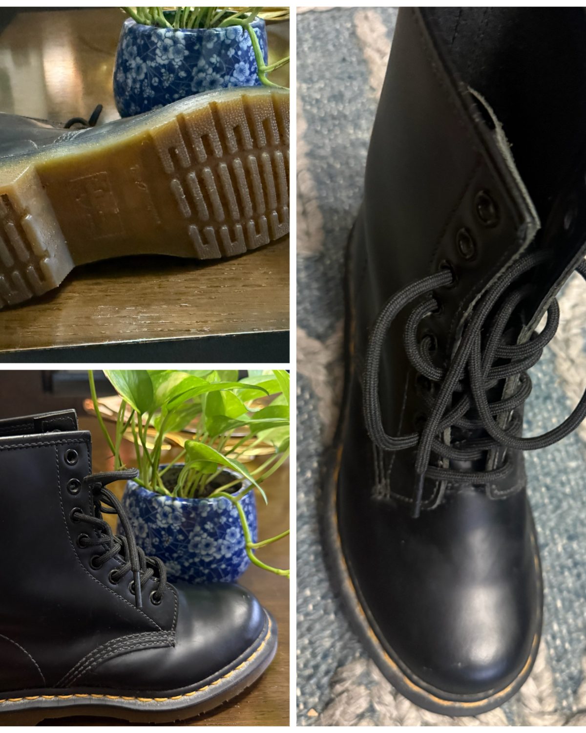 Dr. Martens Botas de trabajo unisex 1460 Originals de 8 ojos, puntera suave, antideslizantes, 6 pulg