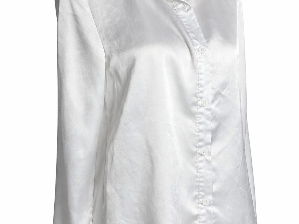 Camisa satinada blanca