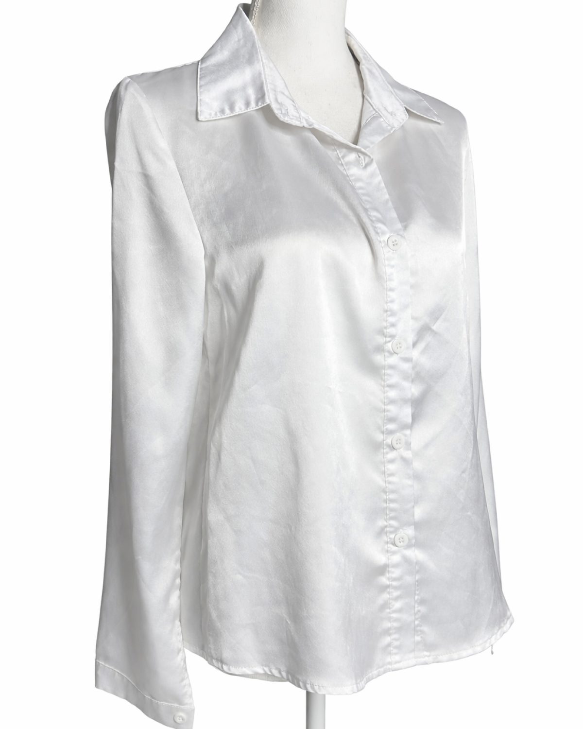 Camisa satinada blanca
