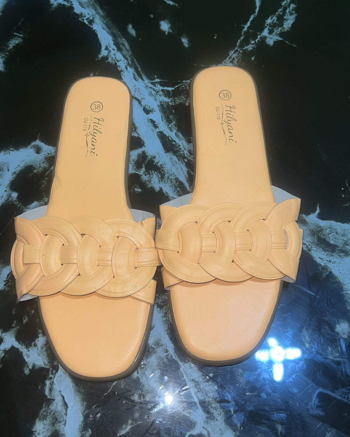 Sandalias naranjas vibrante hilyani