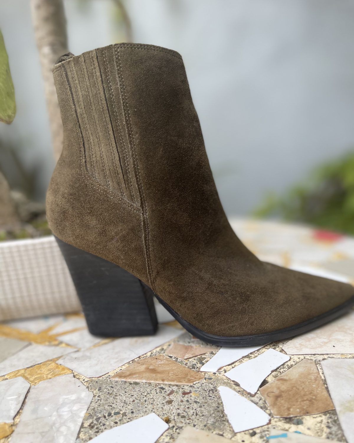 Botines verdes de mujer en buen estado, talla 7